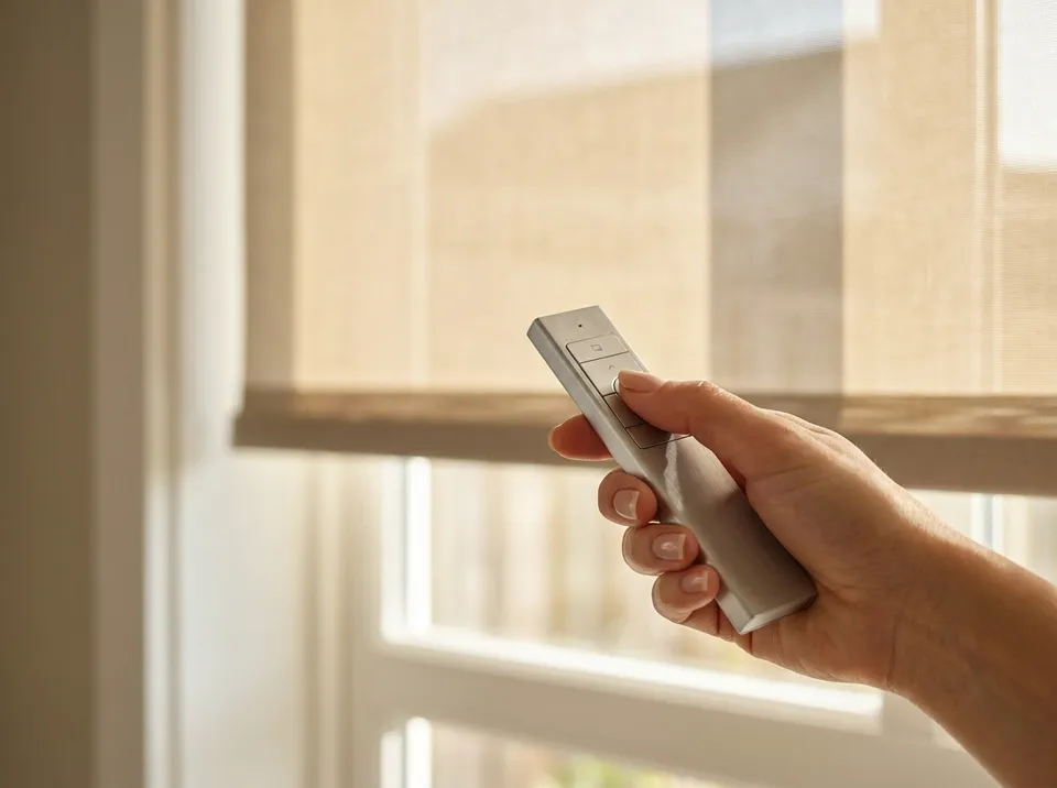 Motorized shade with remote